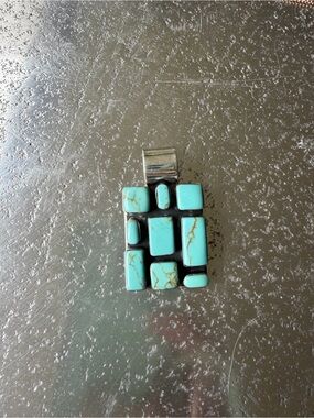 Sterling Silver Turquoise Mosaic Pendant – Southwestern Style Charm